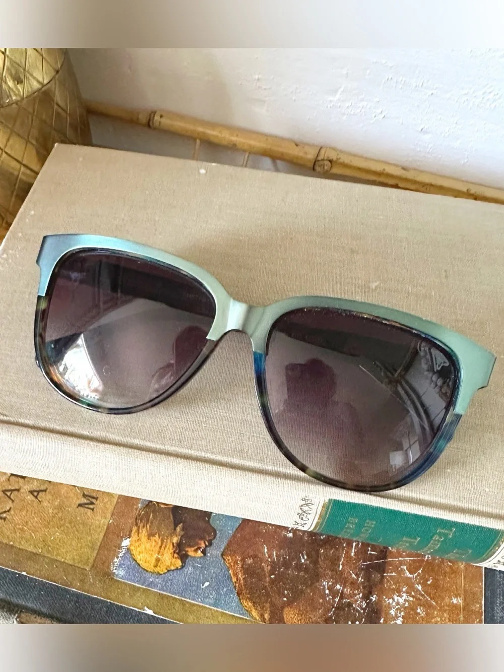 SHWOOD MCKENZIE TITANIUM SUNGLASSES | BLUE OPAL TITANIUM / GREY FADE